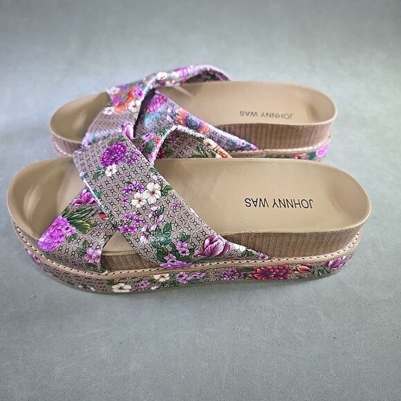 Johnny Was Jenna X Band Sandal JWS3122 size 6.5 Womens Flip Flop Slide Platform - Picture 4 of 12